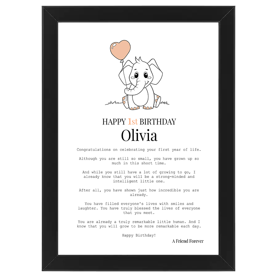 First Birthday (Girl - Personalised)