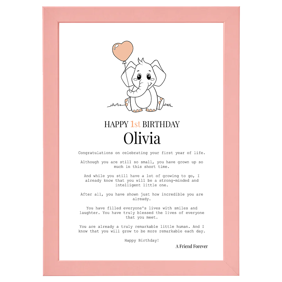 First Birthday (Girl - Personalised)
