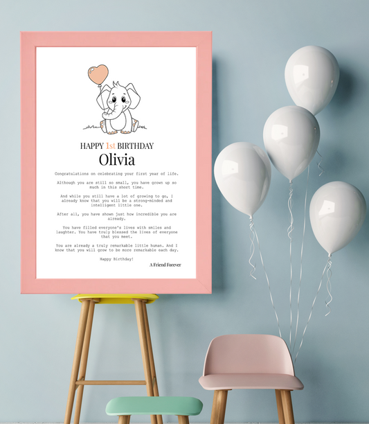 First Birthday (Girl - Personalised)